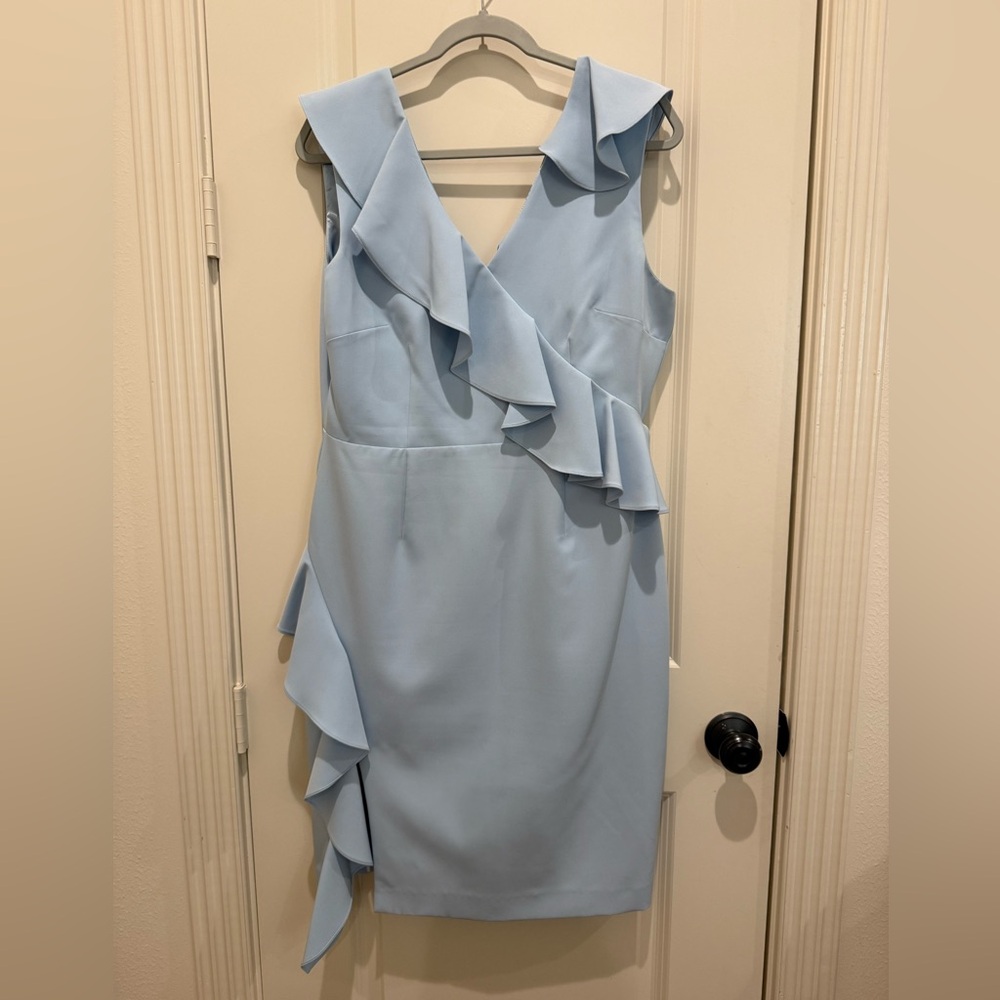 Gianni Bini Pale Blue Ruffle Midi Dress